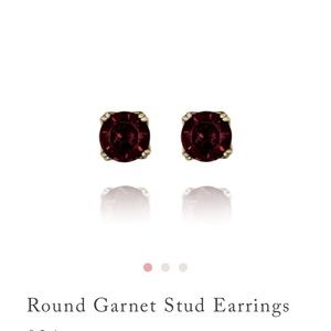 chloe + isabel Round Garnet Stud Earrings